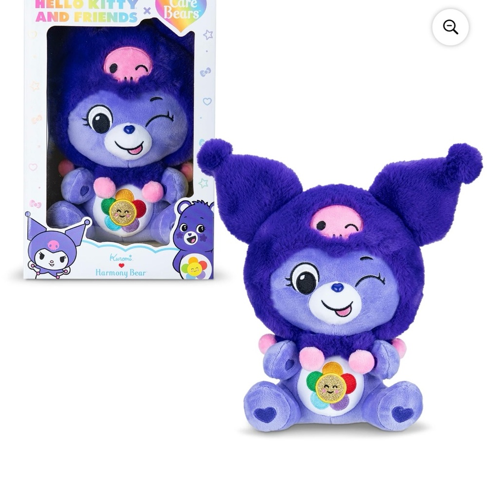 Care bear x hello kitty harmony bear as kuromi 10” collectible bears